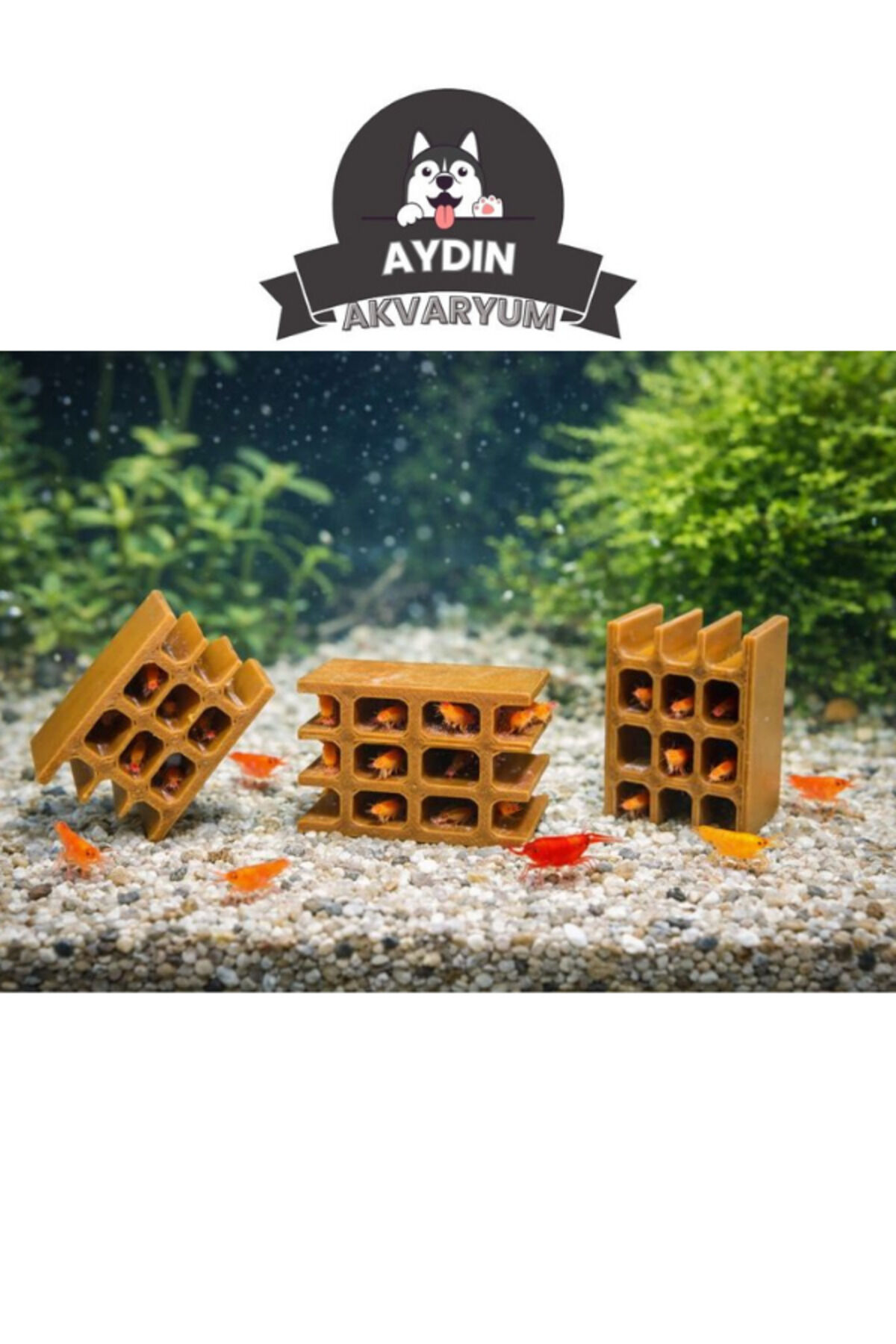 Yavru Karides Akvaryum Saklanma Tuğla Dekoru 3 Adet