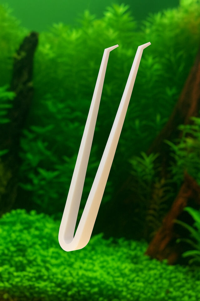 Akvaryum Eğik Uçlu Bitki Cımbızı Kaliteli Plastik, 26 cm