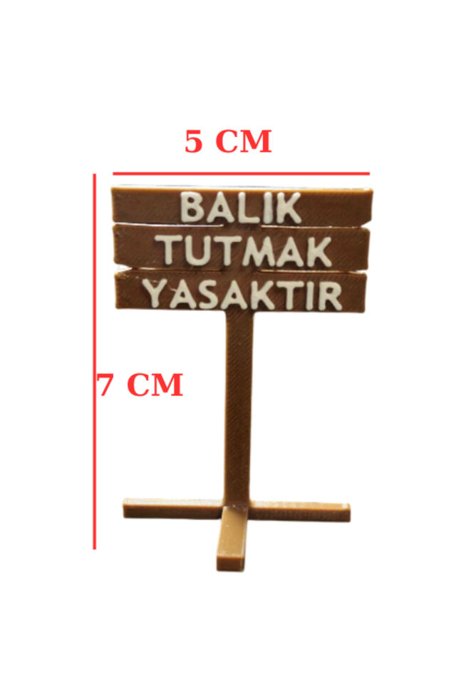 Balık Tutmak Yasaktır Küçük Tabela Akvaryum Dekoru 1 Adet