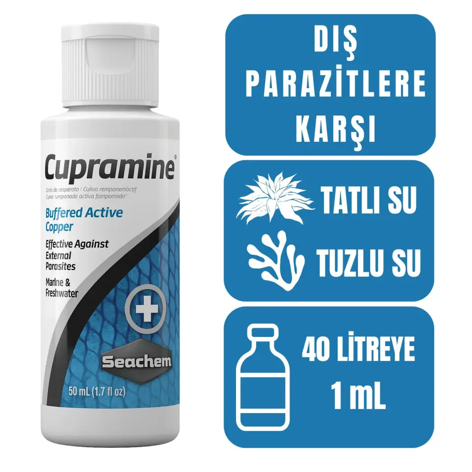 Seachem Cupramine Dış Parazit İlacı